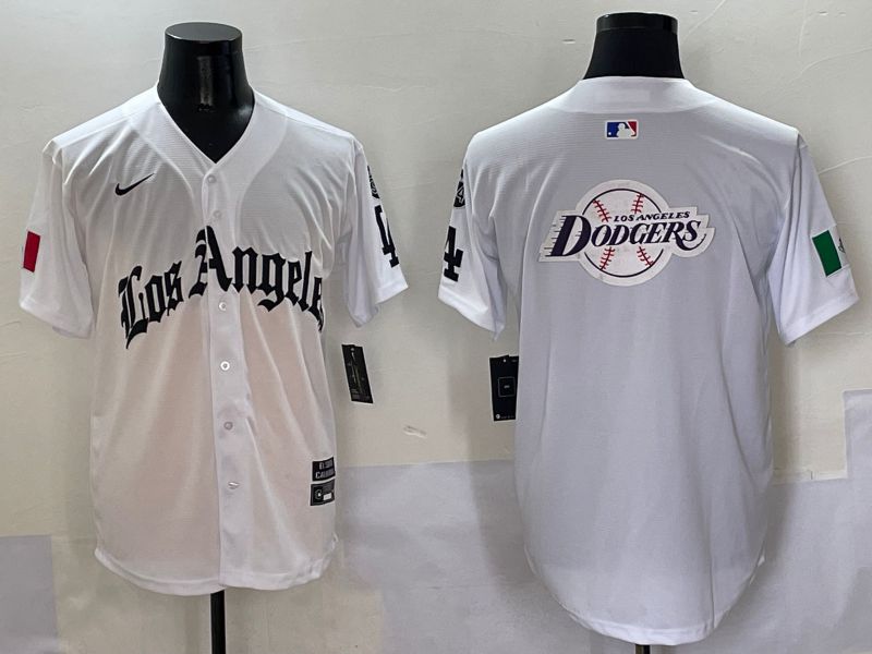 Men Los Angeles Dodgers Blank White Five generations Joint Name 2025 Nike MLB Jersey style 29